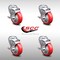 Service Caster 4 Inch SS Red Polyurethane Wheel Swivel Bolt Hole Caster Set with Brake SCC SCC-SSBH20S414-PPUB-RED-TLB-4 - alternate 3